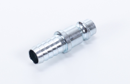 Quick coupling plug, barbed hose connection - DN7,5 - steel