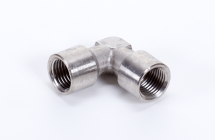 Elbow pipe joint - 2 x female thread - INOX