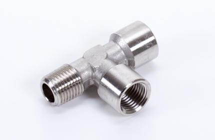 T pipe joint - 2 x female - 1 x male - INOX