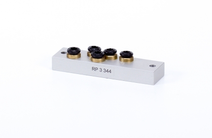 Base-plate for 3-way pneumatic-valves, 4 mm p.i.f.