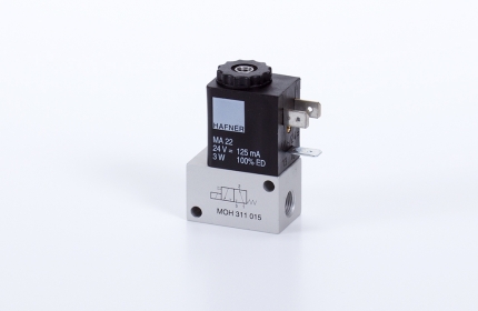 3/2-solenoid-valve, directly actuated, n.o., G 1/8"