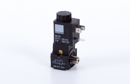 3/2-PA-solenoid-valve, directly actuated, n.c., port 2: banjo G 1/8"
