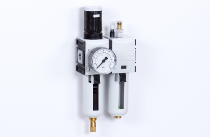 FRL-unit - automatic drain - 8 bar - 5 micron + Pressure gauge (FS-1)