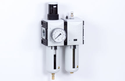 FRL-unit - automatic drain - 8 bar - 5 micron + Pressure gauge (FS-4)