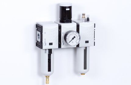 FRL-unit - automatic drain - 8 bar - 5 micron + Pressure gauge (FS-2)